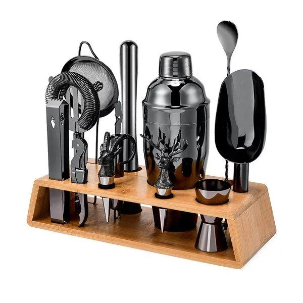 Standlı Siyah Bar Alet Seti